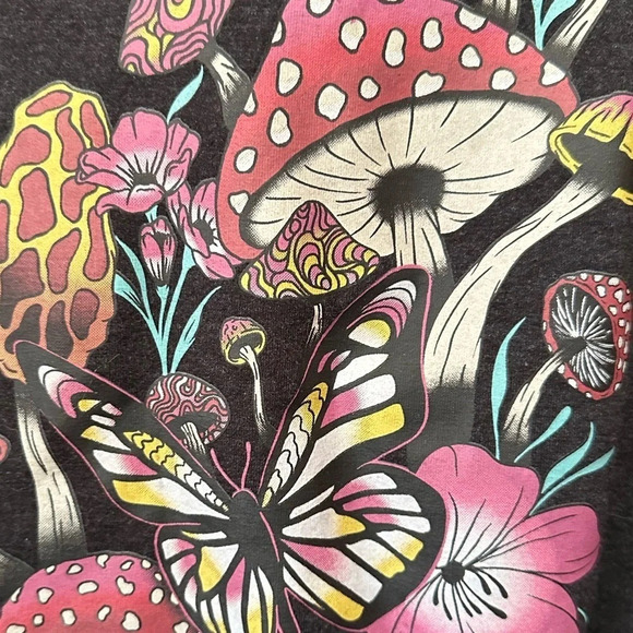 TORRID EUC Mushroom Classic Fit Fleece Long Sleeve Sweatshirt 25” p2p, sz 0/12W - Picture 5 of 8